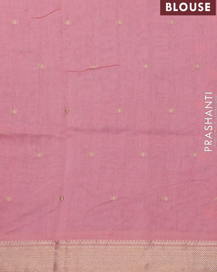 Viscose saree light pink with allover embroidery work & zari buttas and zari woven border - {{ collection.title }} by Prashanti Sarees