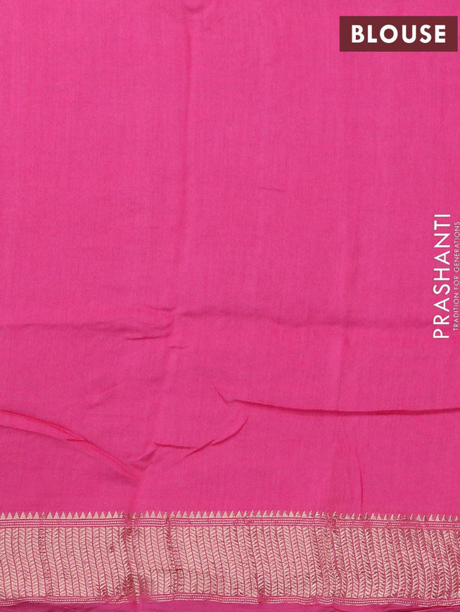 Viscose saree pink with paisley embroidery work buttas and zari woven border - {{ collection.title }} by Prashanti Sarees