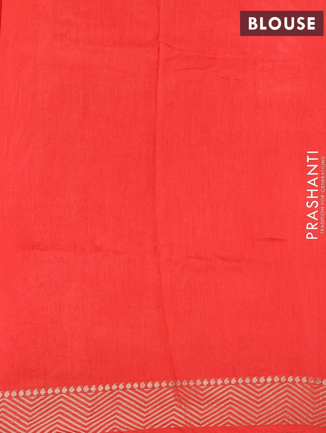Viscose saree red with allover embroidery & sequin work and zari woven border - {{ collection.title }} by Prashanti Sarees