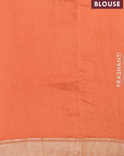 Viscose saree rust shade with allover embroidery work and zari woven border - {{ collection.title }} by Prashanti Sarees