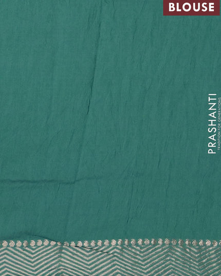 Viscose saree teal blue shade with allover embroidery & sequin work and zari woven border - {{ collection.title }} by Prashanti Sarees