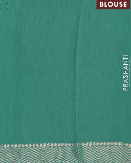 Viscose saree teal blue shade with allover embroidery & sequin work and zari woven border - {{ collection.title }} by Prashanti Sarees