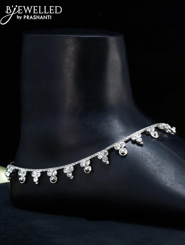 Zircon anklets with cz stone - {{ collection.title }} by Prashanti Sarees