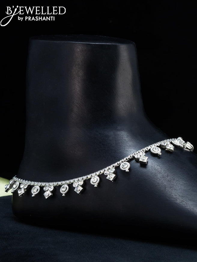 Zircon anklets with cz stone - {{ collection.title }} by Prashanti Sarees