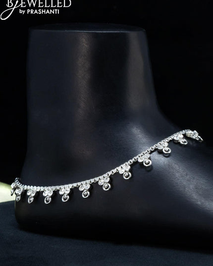 Zircon anklets with cz stone - {{ collection.title }} by Prashanti Sarees
