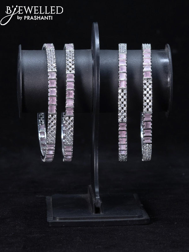 Zircon bangle with baby pink and cz stones - {{ collection.title }} by Prashanti Sarees