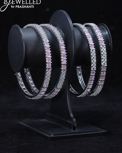 Zircon bangle with baby pink and cz stones - {{ collection.title }} by Prashanti Sarees