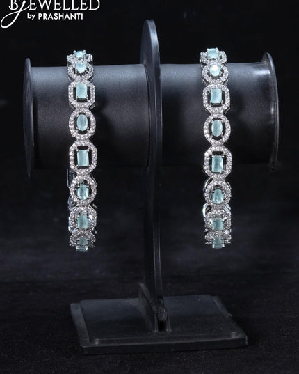 Zircon bangle with mint green and cz stones - {{ collection.title }} by Prashanti Sarees