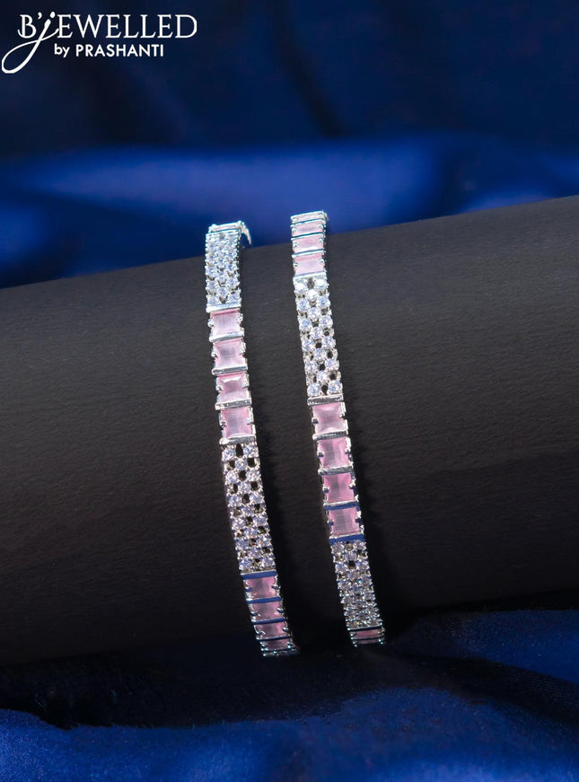 Zircon bangles with baby pink and cz stones - {{ collection.title }} by Prashanti Sarees