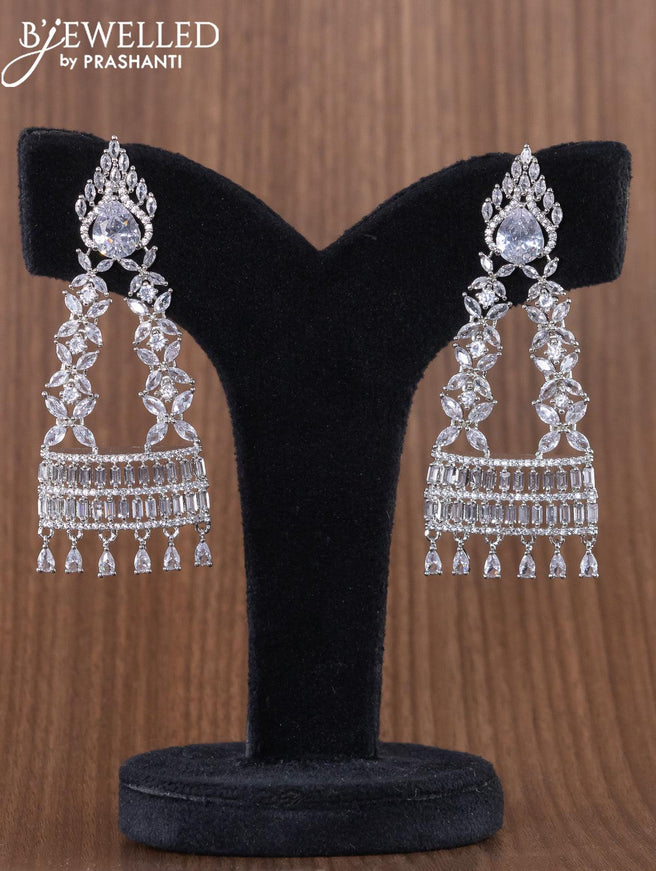 Zircon earrings with cz stones - {{ collection.title }} by Prashanti Sarees
