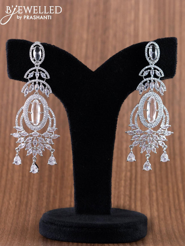 Zircon earrings with cz stones - {{ collection.title }} by Prashanti Sarees