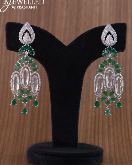 Zircon earrings with emerald and cz stones - {{ collection.title }} by Prashanti Sarees