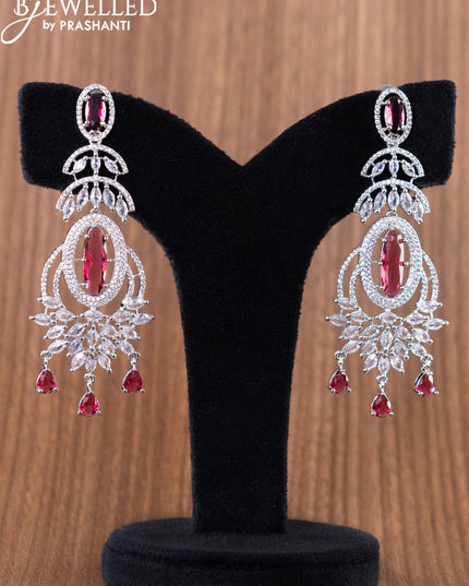 Zircon earrings with ruby and cz stones - {{ collection.title }} by Prashanti Sarees